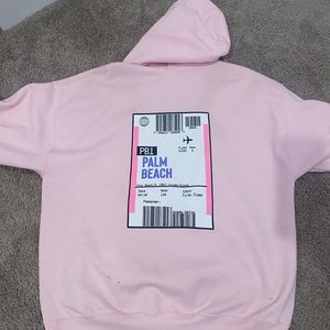 Pink Palm beach hoodie (SIZE XL)
